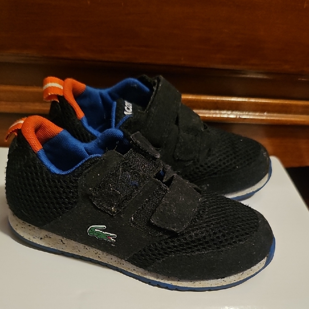 Lacoste Kids Black and Blue Sneakers